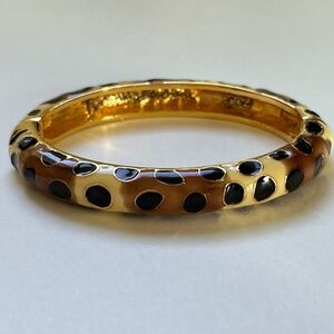 KENNETH JAY LANE Animal Print Enamel Clamper Bracelet